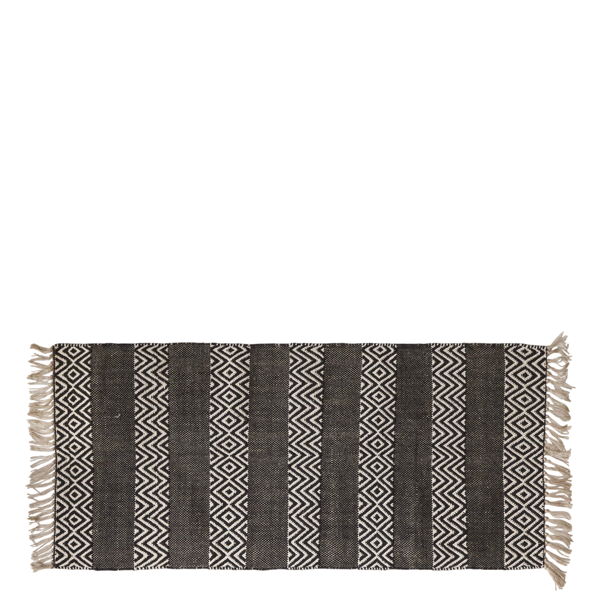 Black & White patterned runner rug, 150 x 70 cm