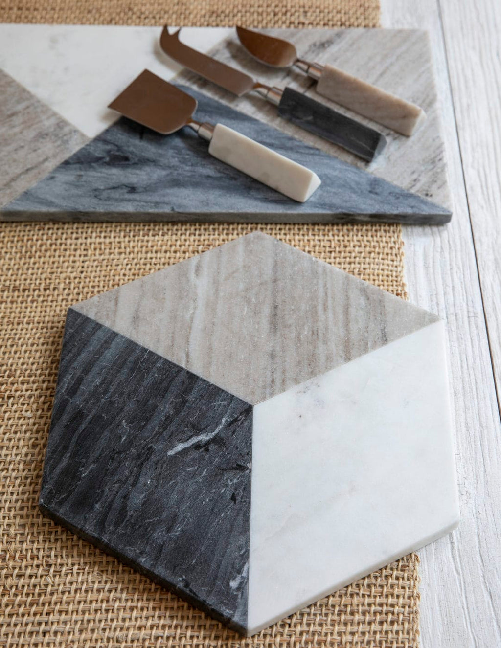 Geometric Marble Rectangular tray