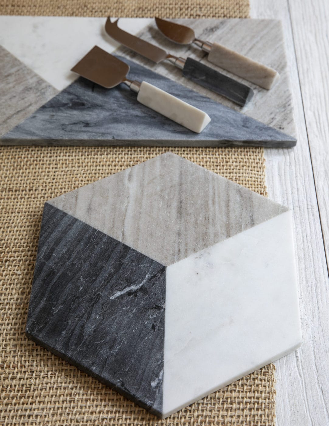 Geometric Marble Rectangular tray