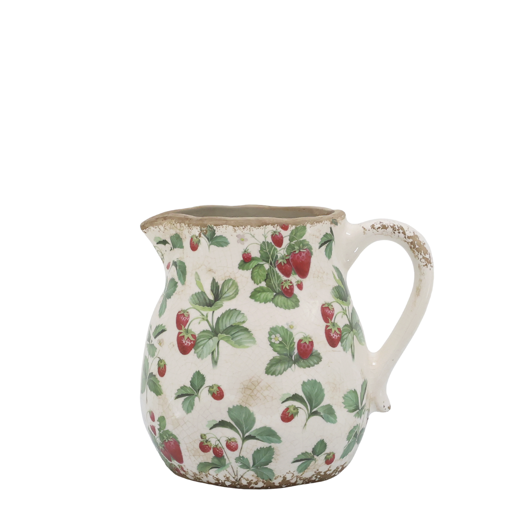 Fraises jug with strawberries, H15 cm
