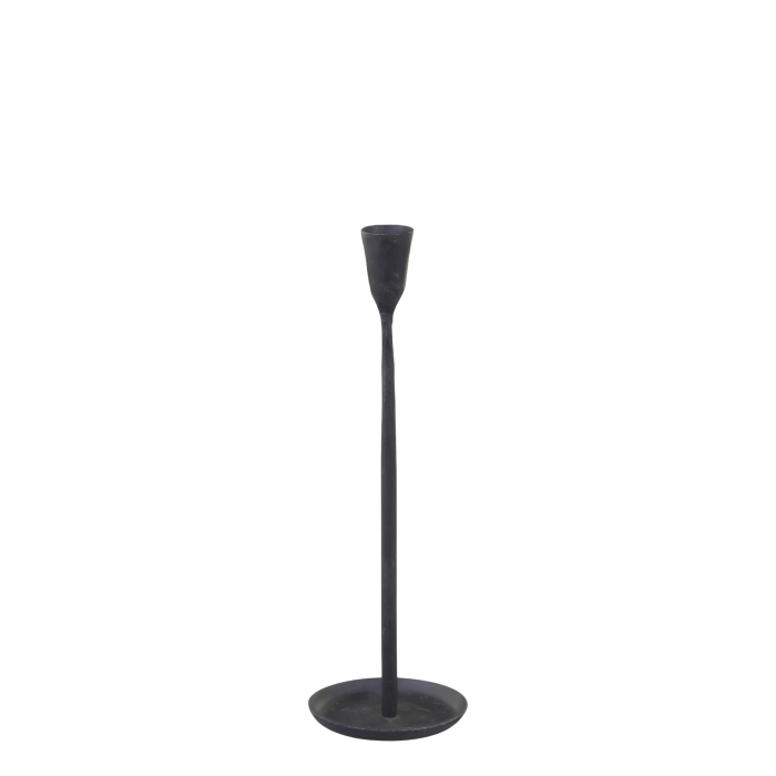 Metal Black L candle holder, H38 cm