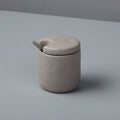 Tam stoneware sugar bowl with spoon, grey