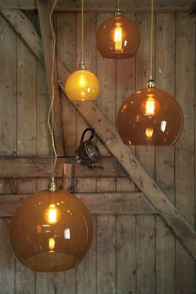Rowan L pendant lamp, Chestnut Brown Gold, Ø28 cm