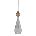Smykke pendant lamp, Crystal with Obsidian Ball / Silver, Ø12.5 cm