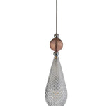 Pakabinamas šviestuvas Smykke Crystal with Obsidian Ball / Silver, Ø12.5 cm