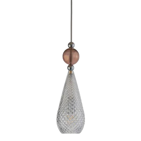 Pakabinamas šviestuvas Smykke Crystal with Obsidian Ball / Silver, Ø12.5 cm