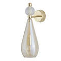 Smykke wall lamp, Smokey Gold with Crystal Ball / Gold, ø12.5 cm