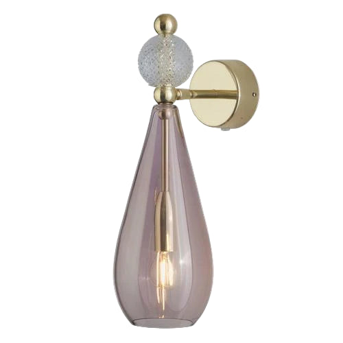 Smykke wall lamp, Obsidian with Crystal Ball / Gold, ø12.5 cm