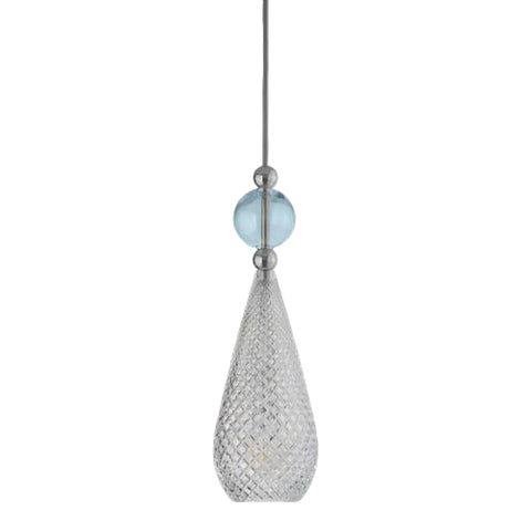 Pakabinamas šviestuvas Smykke Crystal with Topaz Blue Ball / Silver, Ø12.5 cm