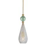 Pakabinamas šviestuvas Smykke Crystal with Forest Green Ball / Gold, Ø12.5 cm