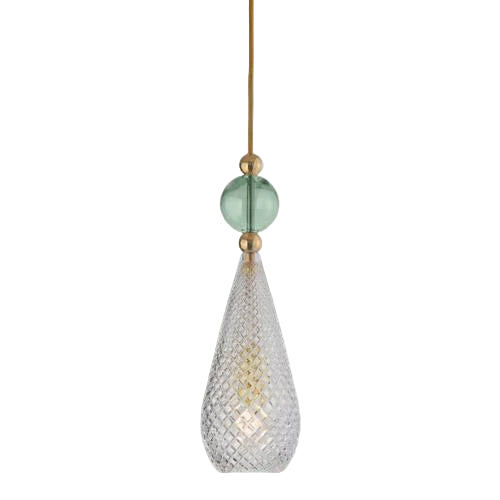Pakabinamas šviestuvas Smykke Crystal with Topaz Blue Ball / Gold, Ø12.5 cm