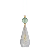Pakabinamas šviestuvas Smykke Crystal with Forest Green Ball / Gold, Ø12.5 cm