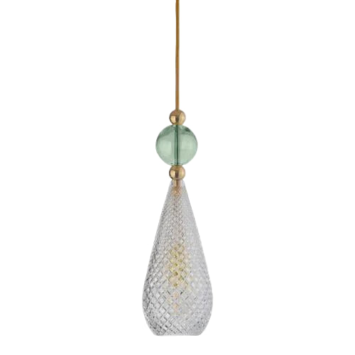 Pakabinamas šviestuvas Smykke Crystal with Topaz Blue Ball / Gold, Ø12.5 cm