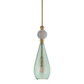 Smykke pendant lamp, Forest Green with Crystal Ball / Gold, Ø12.5 cm
