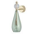 Smykke wall lamp, Forest Green with Crystal Ball / Gold, ø12.5 cm