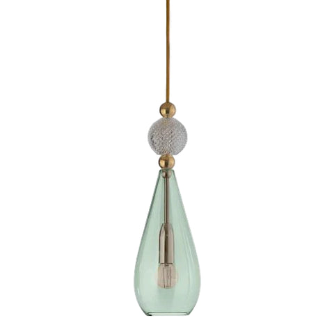 Pakabinamas šviestuvas Smykke Forest Green with Crystal Ball / Gold, Ø12.5 cm