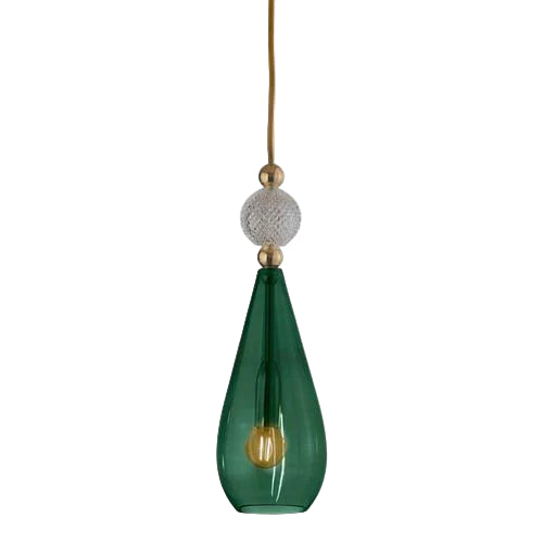 Smykke pendant lamp, Ivy Green with Crystal Ball / Gold, Ø12.5 cm