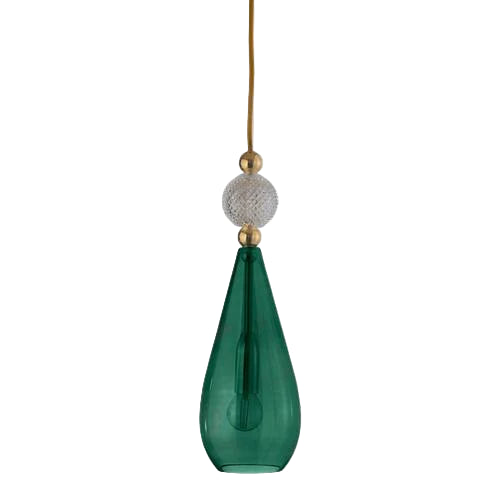 Smykke pendant lamp, Ivy Green with Crystal Ball / Gold, Ø12.5 cm