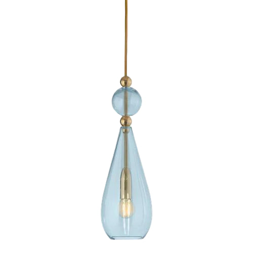 Smykke pendant lamp, Topaz Blue / Gold, Ø12.5 cm