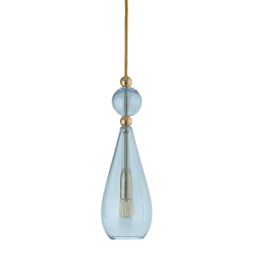 Smykke pendant lamp, Topaz Blue / Gold, Ø12.5 cm