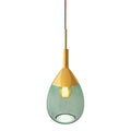 Lute M Forest Green / Gold pendant lamp, H49 cm