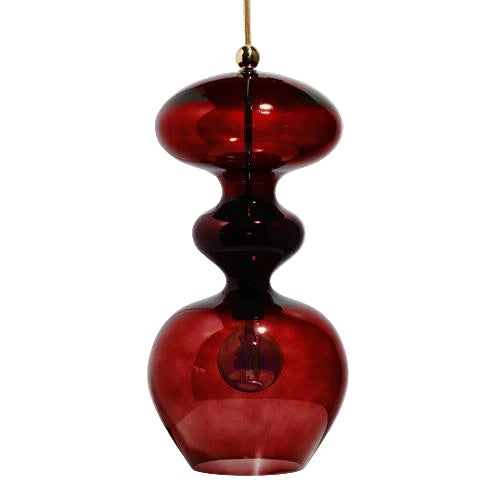 Futura pendant lamp, Ruby / Gold, H51 cm