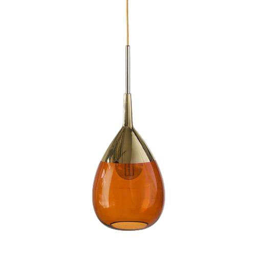 Lute M Rust / Gold pendant lamp, H49 cm