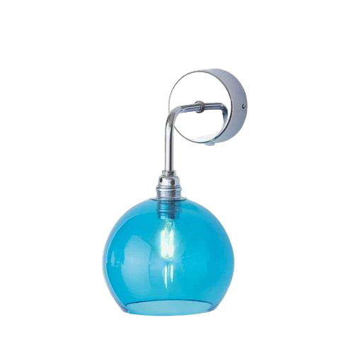 Rowan wall lamp, Pool Blue / Silver, ø15.5 cm