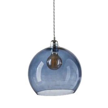 Rowan L Deep Blue Silver pendant lamp, Ø28 cm