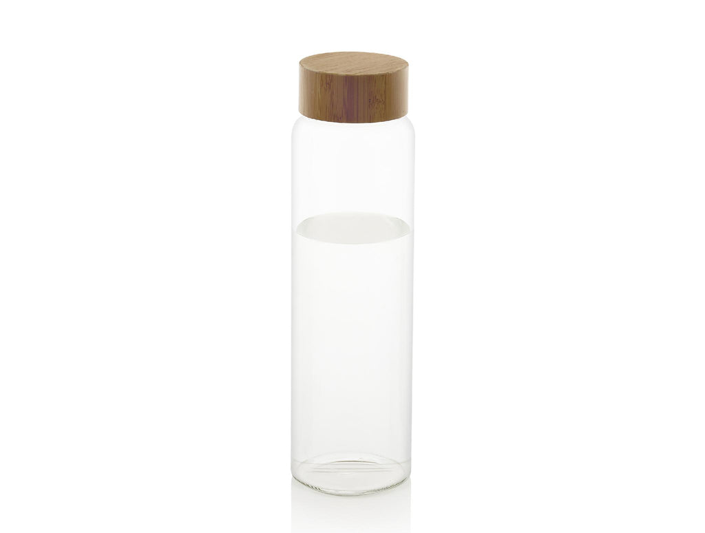 Glass bottle with bamboo lid, 1 l
