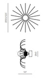 Sieninis / lubinis šviestuvas Spider 52