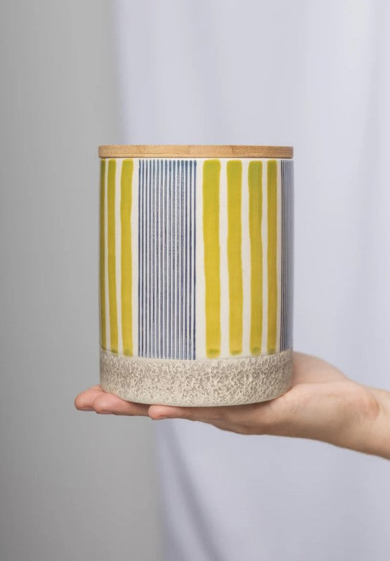 Stripes L storage jar, 900 ml