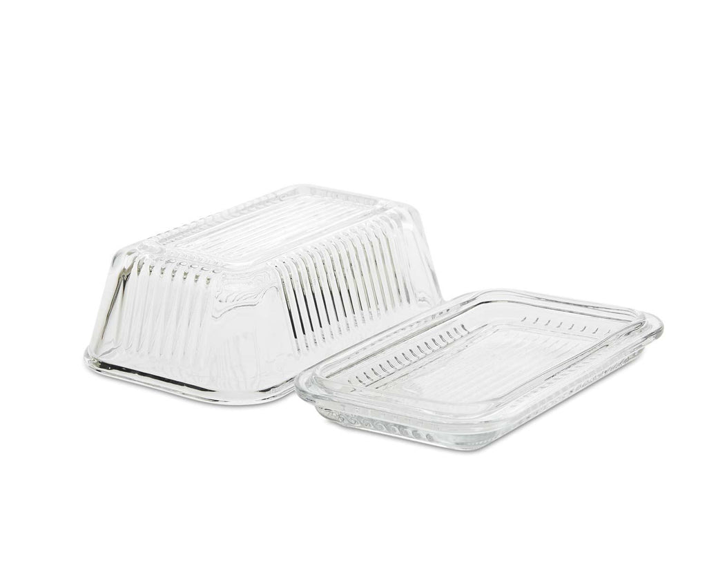Glass butter dish