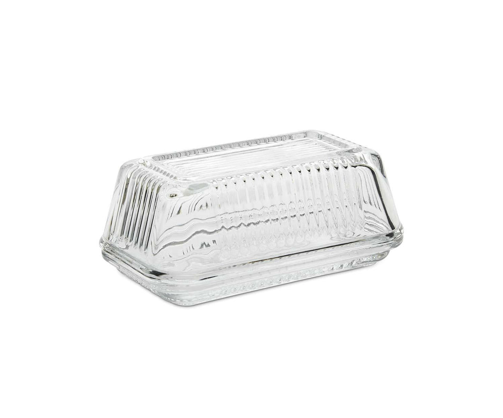 Glass butter dish