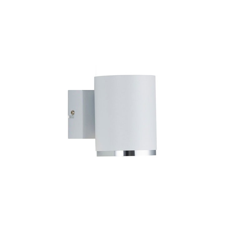Vertigo wall lamp, white with a silver ring
