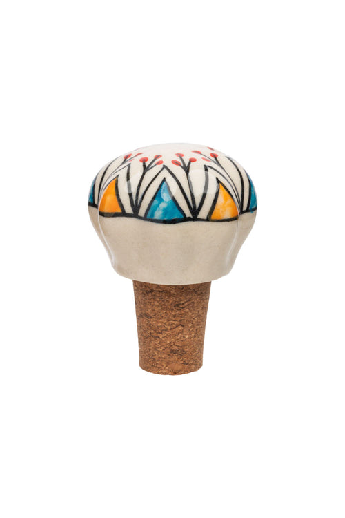 Floral bottle stopper, multicoloured