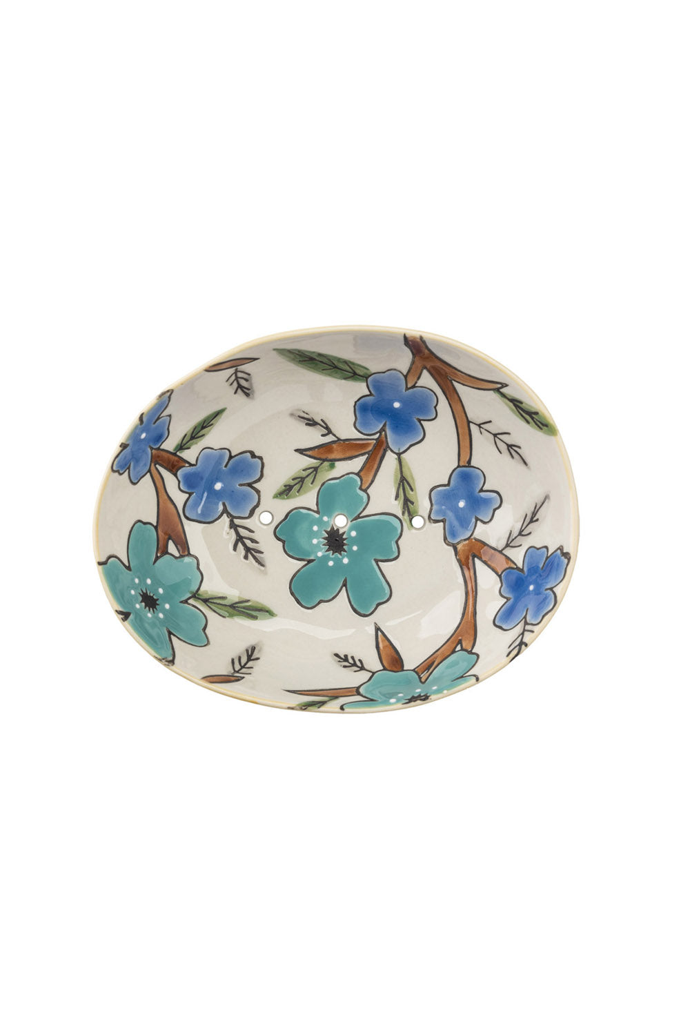 Summer soap dish, blue flowers