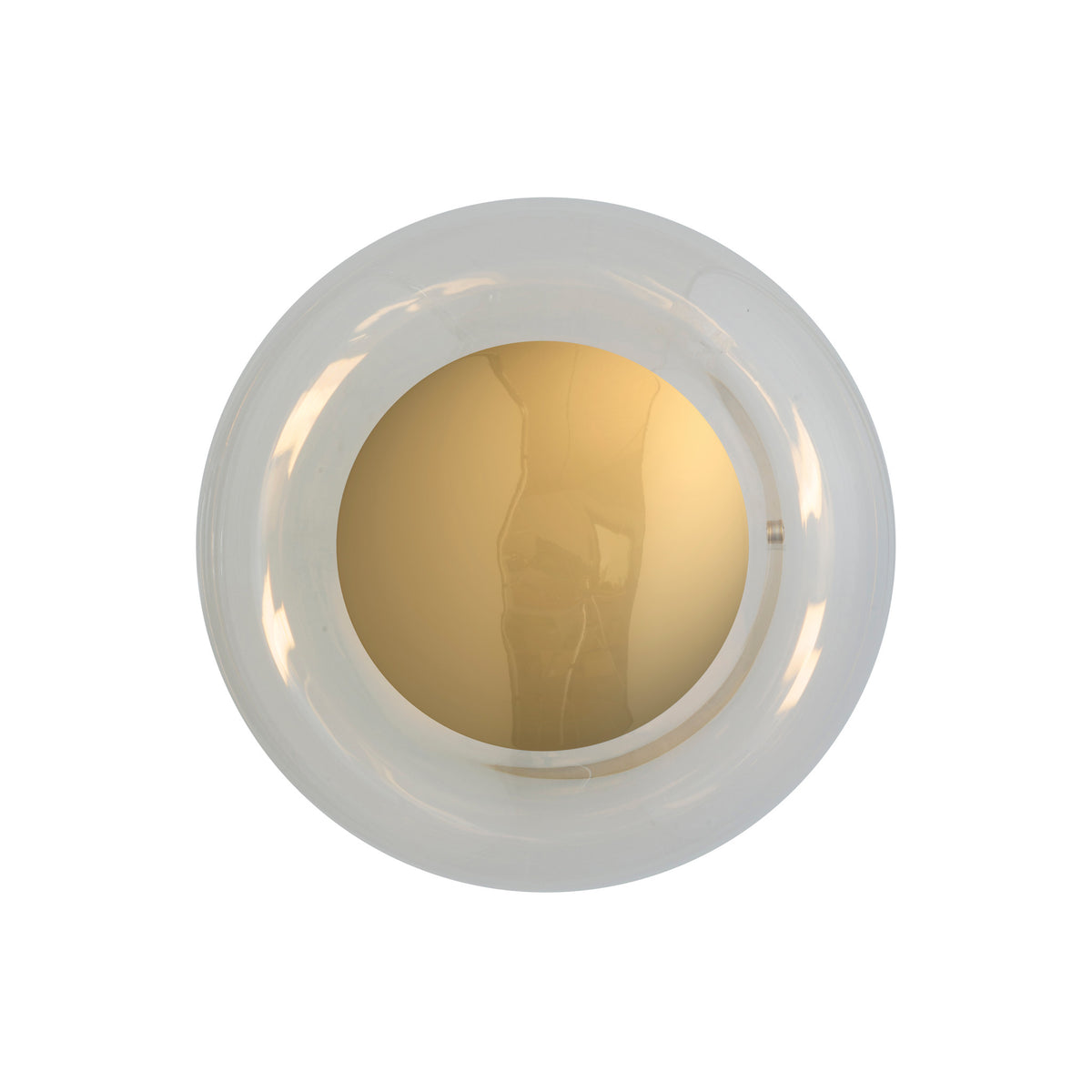 Lubinis/sieninis šviestuvas Horizon Clear with Gold, ø21 x 16,5 cm – įjungtas