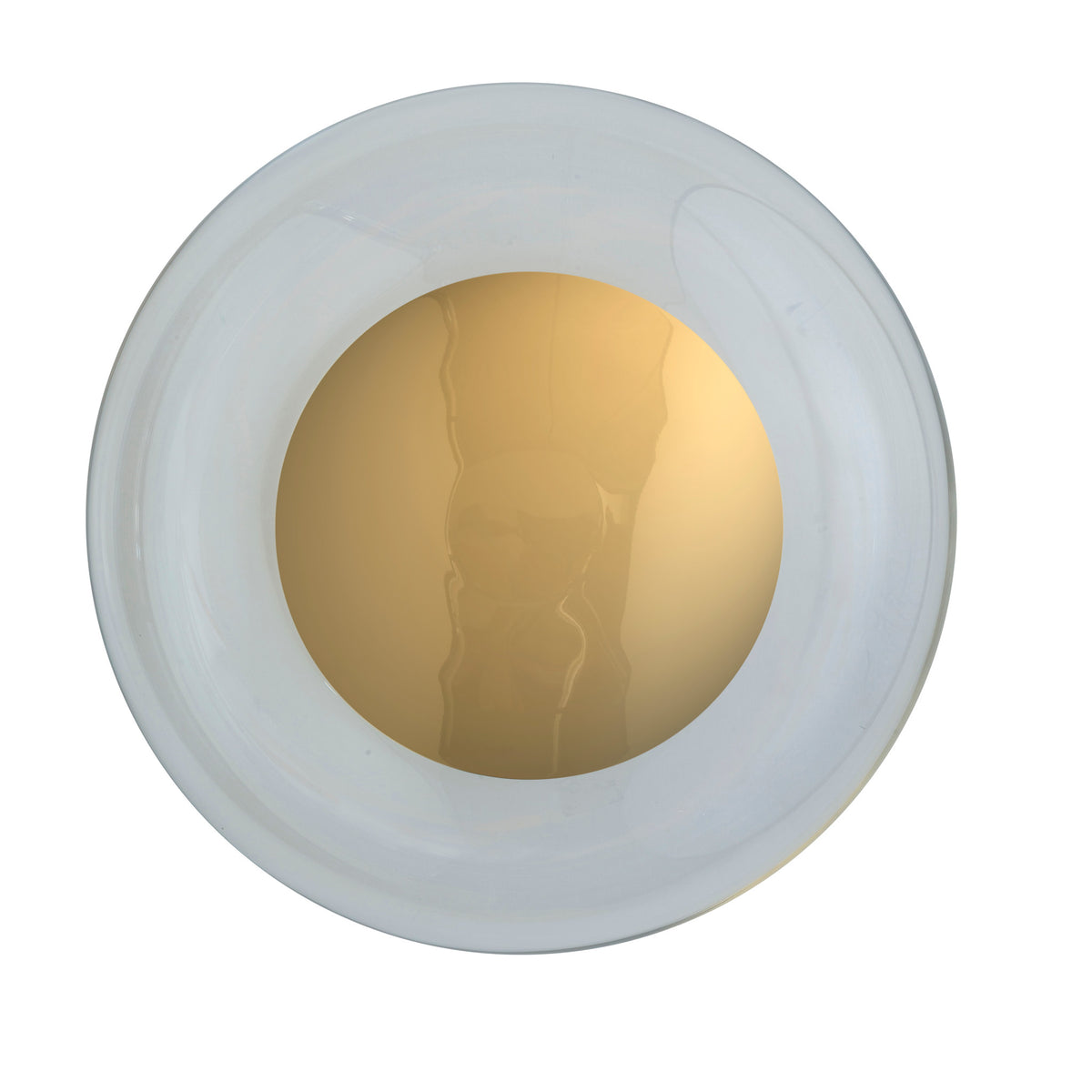 Lubinis/sieninis šviestuvas Horizon Clear with Gold, ø29 x 20,5 cm – įjungtas
