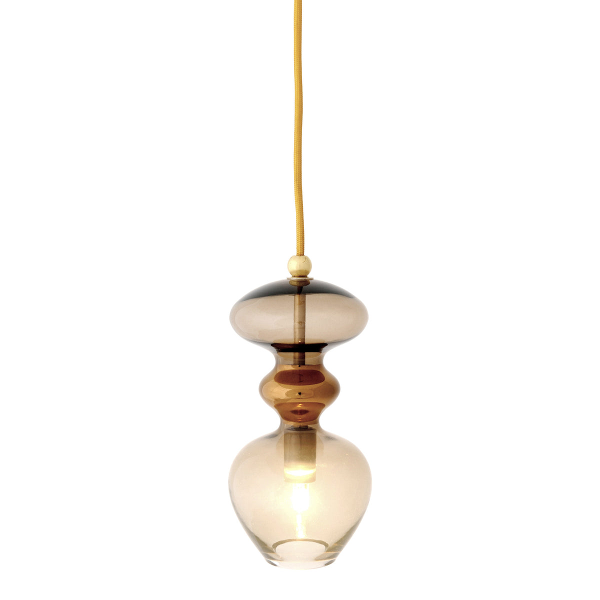 Pakabinamas šviestuvas Futura Chestnut Brown / Gold, H24 cm