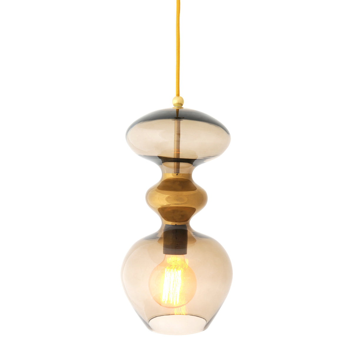Pakabinamas šviestuvas Futura Chestnut Brown / Gold, H37 cm