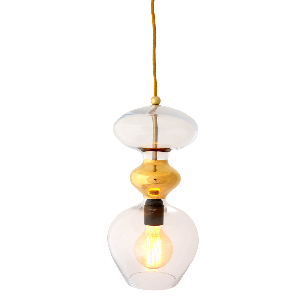 Pakabinamas šviestuvas Futura Clear / Gold, H37 cm