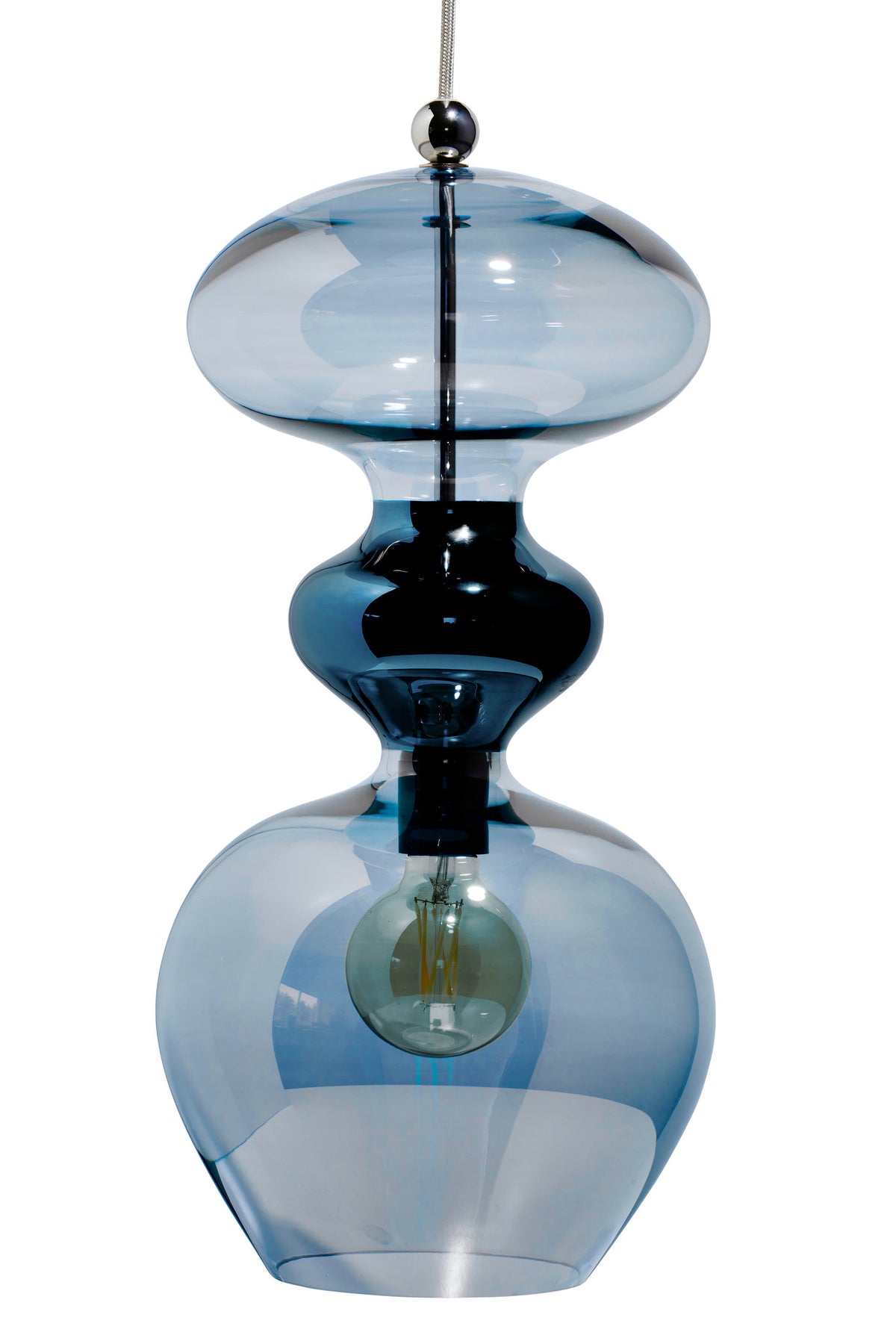 Pakabinamas šviestuvas Futura Deep Blue / Silver, H51 cm