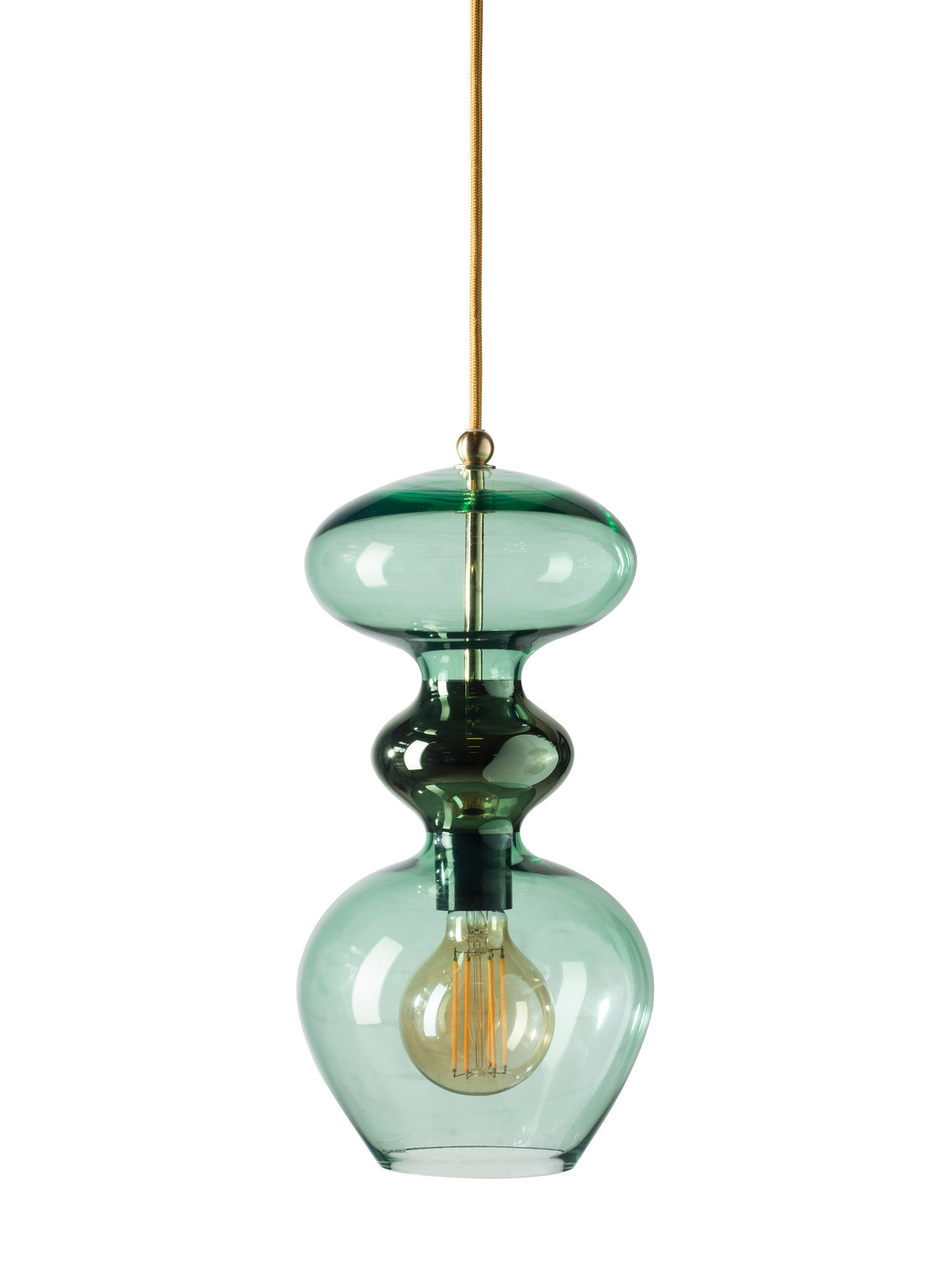 Pakabinamas šviestuvas Futura Forest Green / Gold, H37 cm – detalė