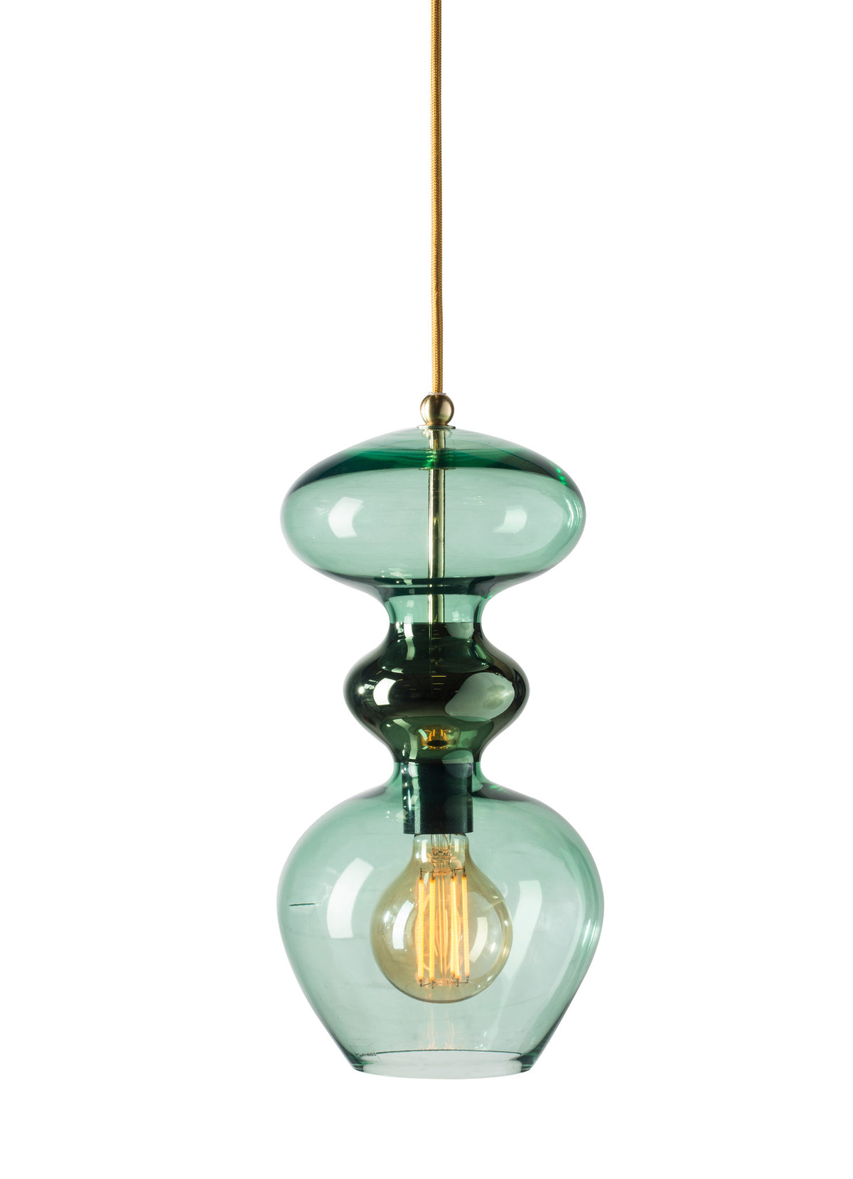 Pakabinamas šviestuvas Futura Forest Green / Gold, H37 cm