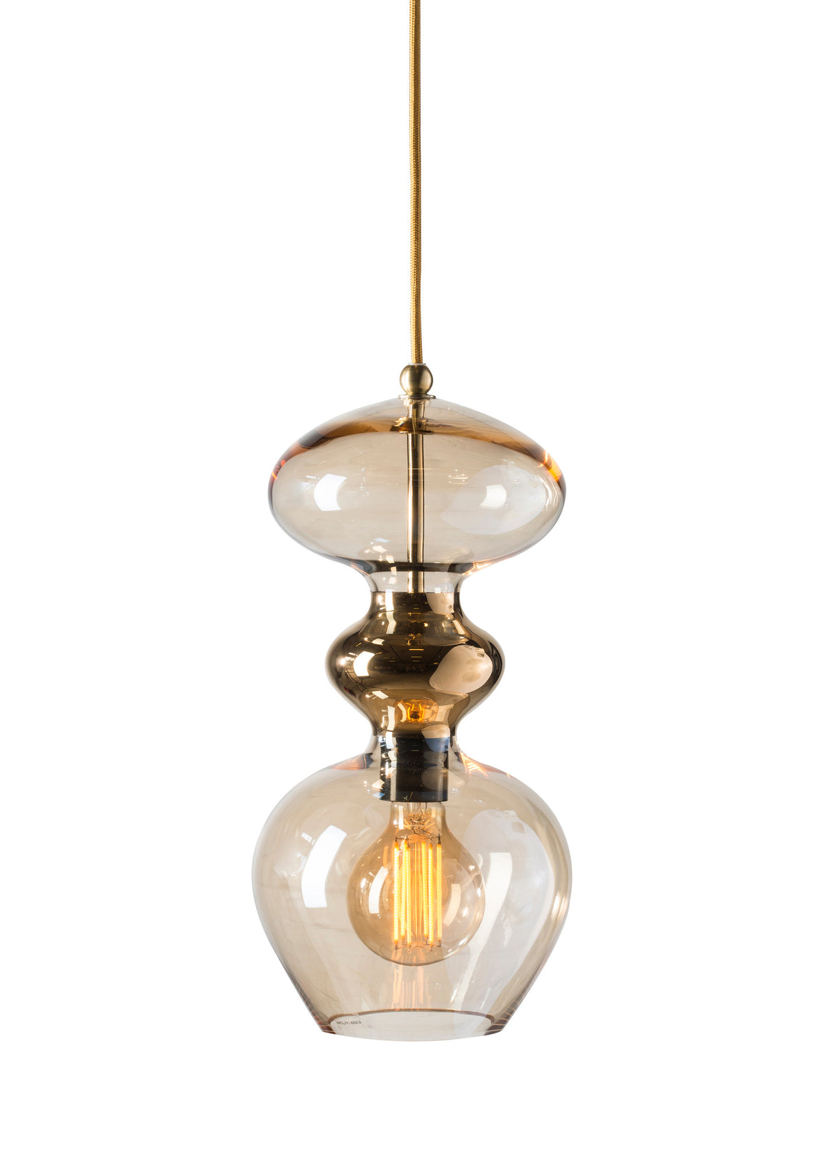 Pakabinamas šviestuvas Futura Golden Smoke / Gold, H37 cm