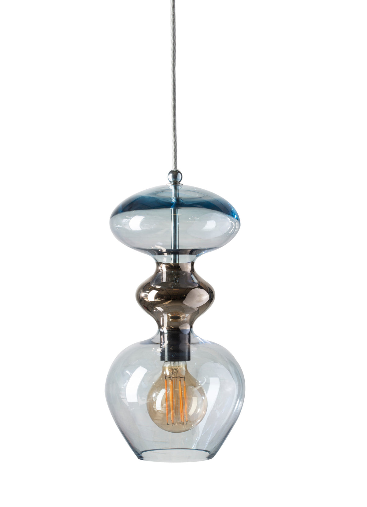 Pakabinamas šviestuvas Futura Topaz Blue / Platinum, H37 cm – detalė