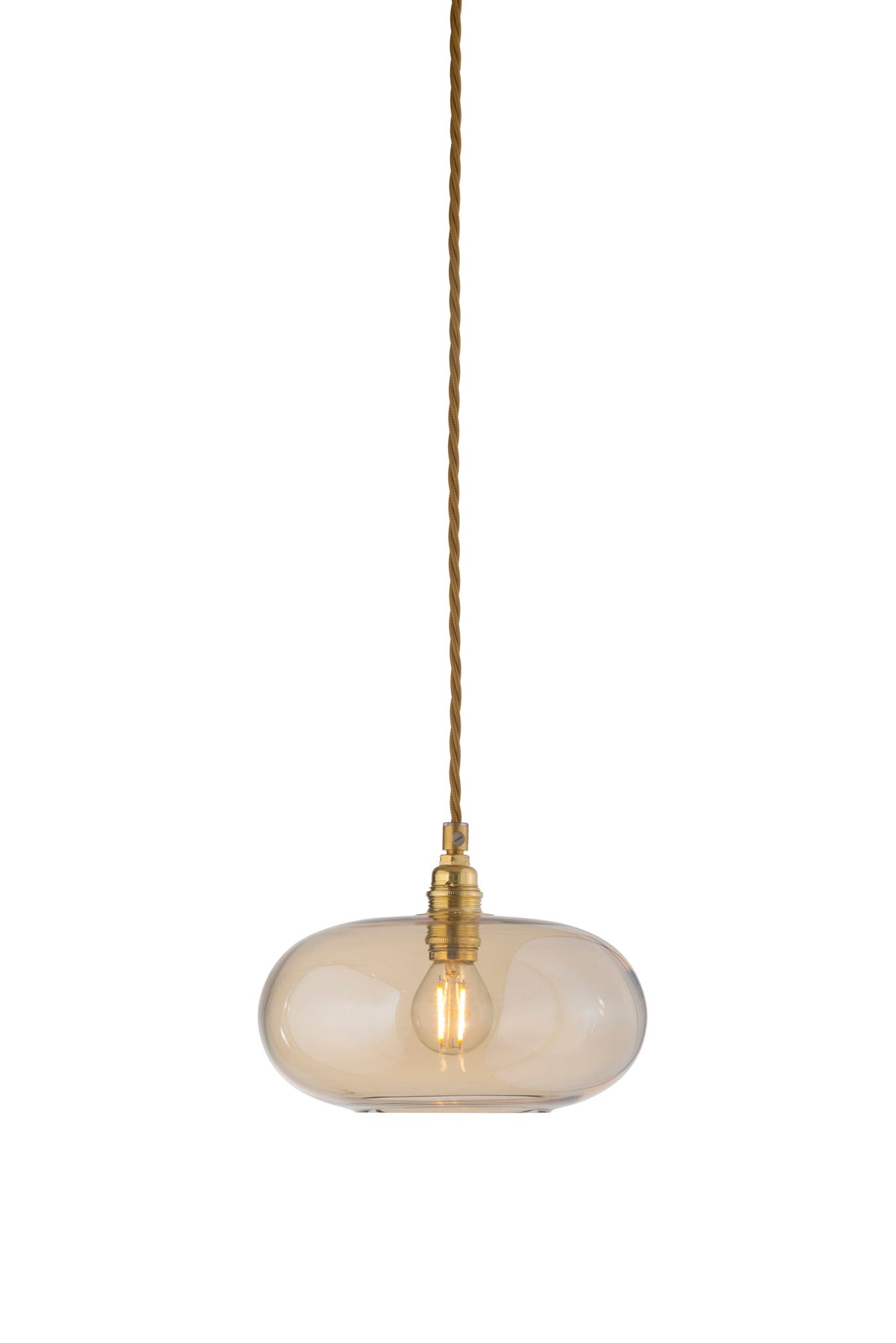 Pakabinamas šviestuvas Horizon Ø21 cm, Golden Smoke – įjungtas
