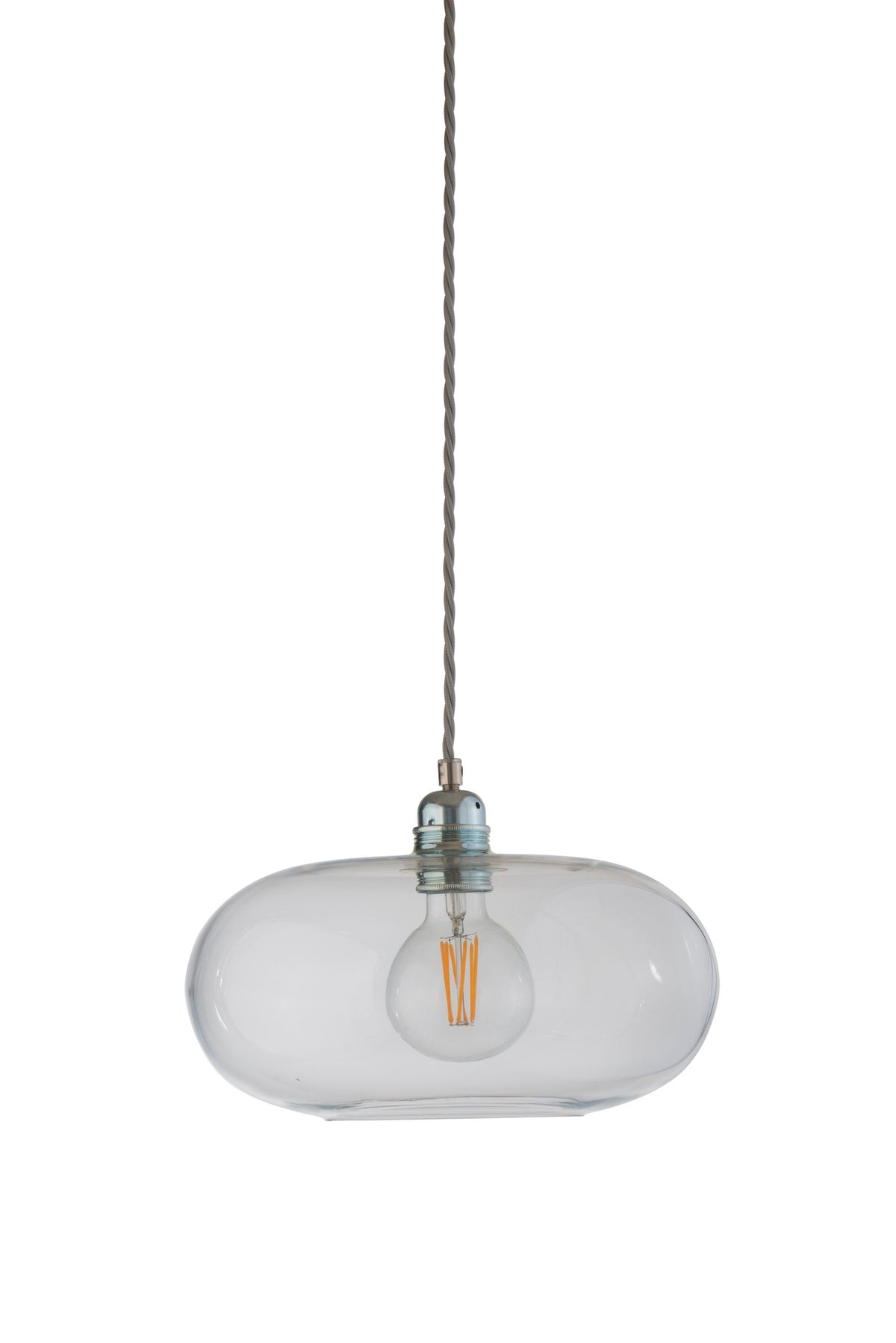 Pakabinamas šviestuvas Horizon Ø29 cm, Clear with Silver – įjungtas