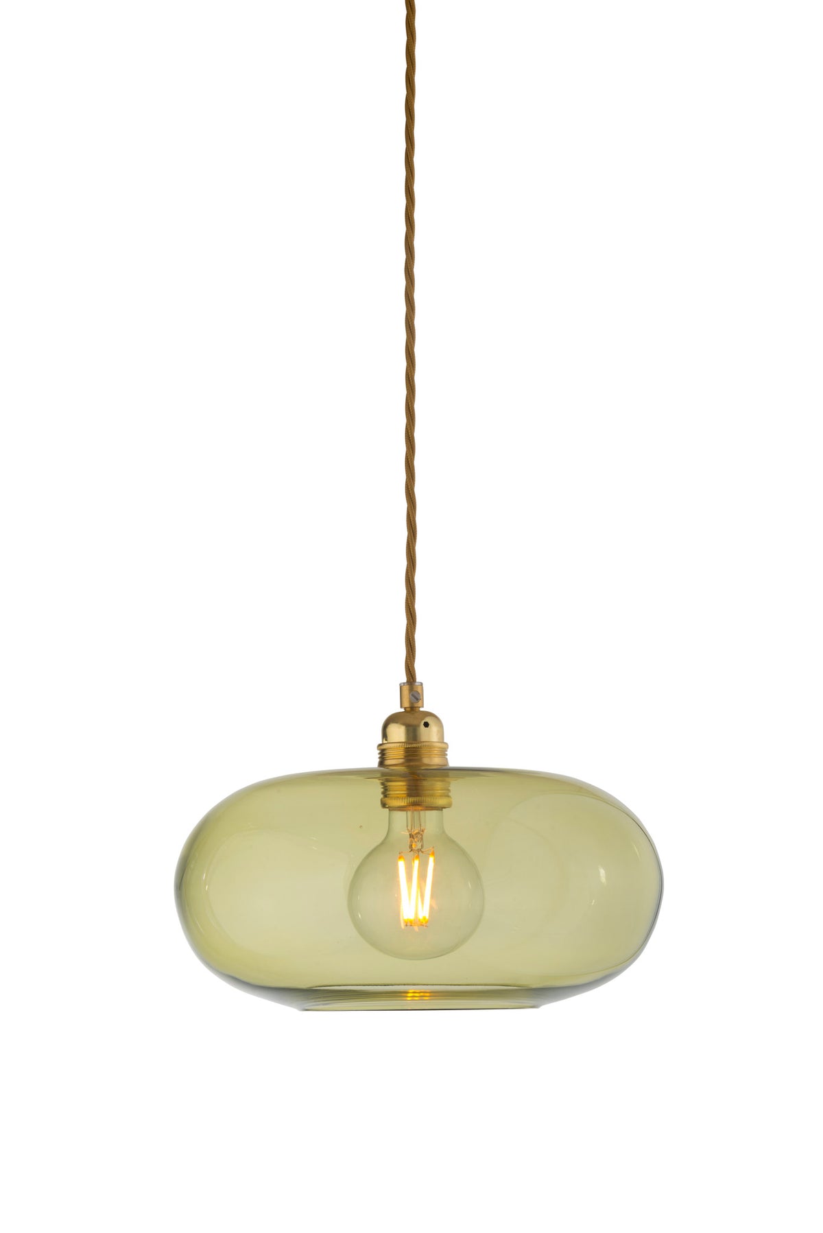 Pakabinamas šviestuvas Horizon Ø29 cm, Olive – įjungtas